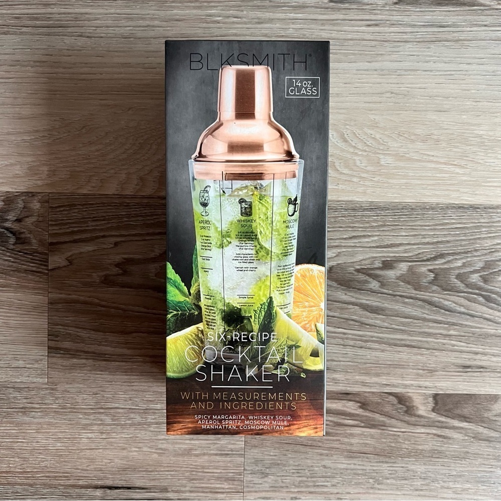 BLKSMITH Six Recipe Cocktail Shaker